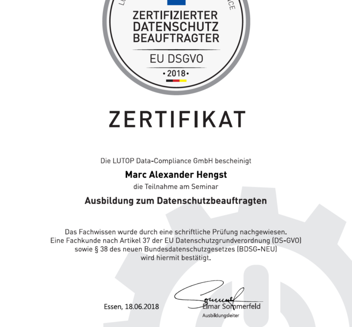 Marc Hengst – Zertifizierter Datenschutzbeauftragter
